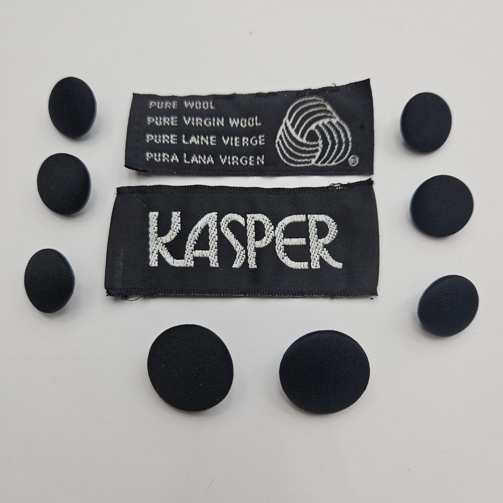 Kasper Black Buttons Fabric Covered Astor Germany Blazer Replacement Set of 8